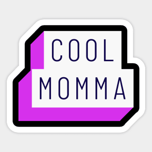 Cool Mama 3D Pocket and Back Block Design in White and Purple Sticker